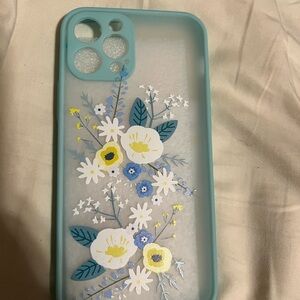 iPhone 12 Pro case blue with flowers NIP